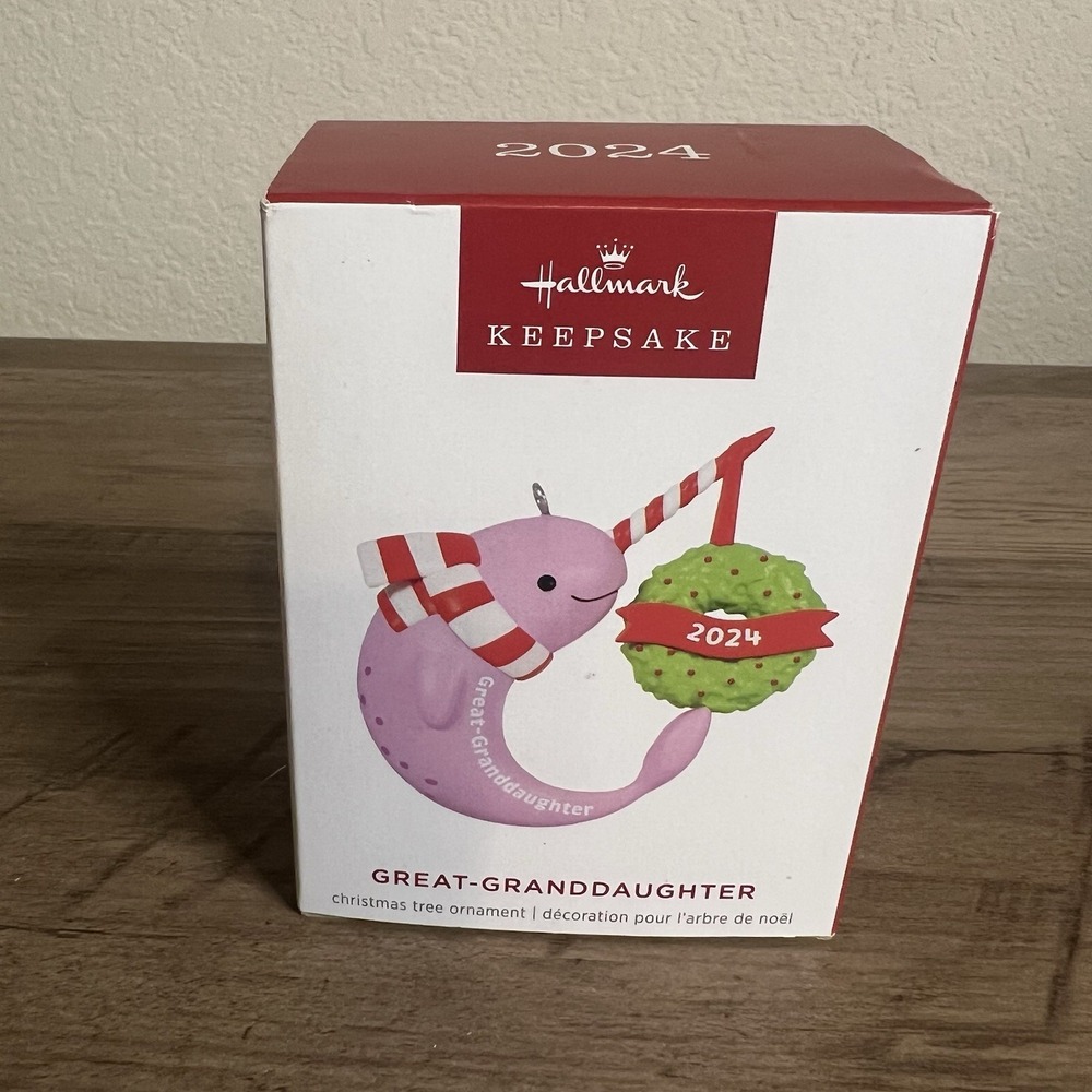 Hallmark 2024 Keepsake Ornament Great‑Granddaughter Narwhal New in Box